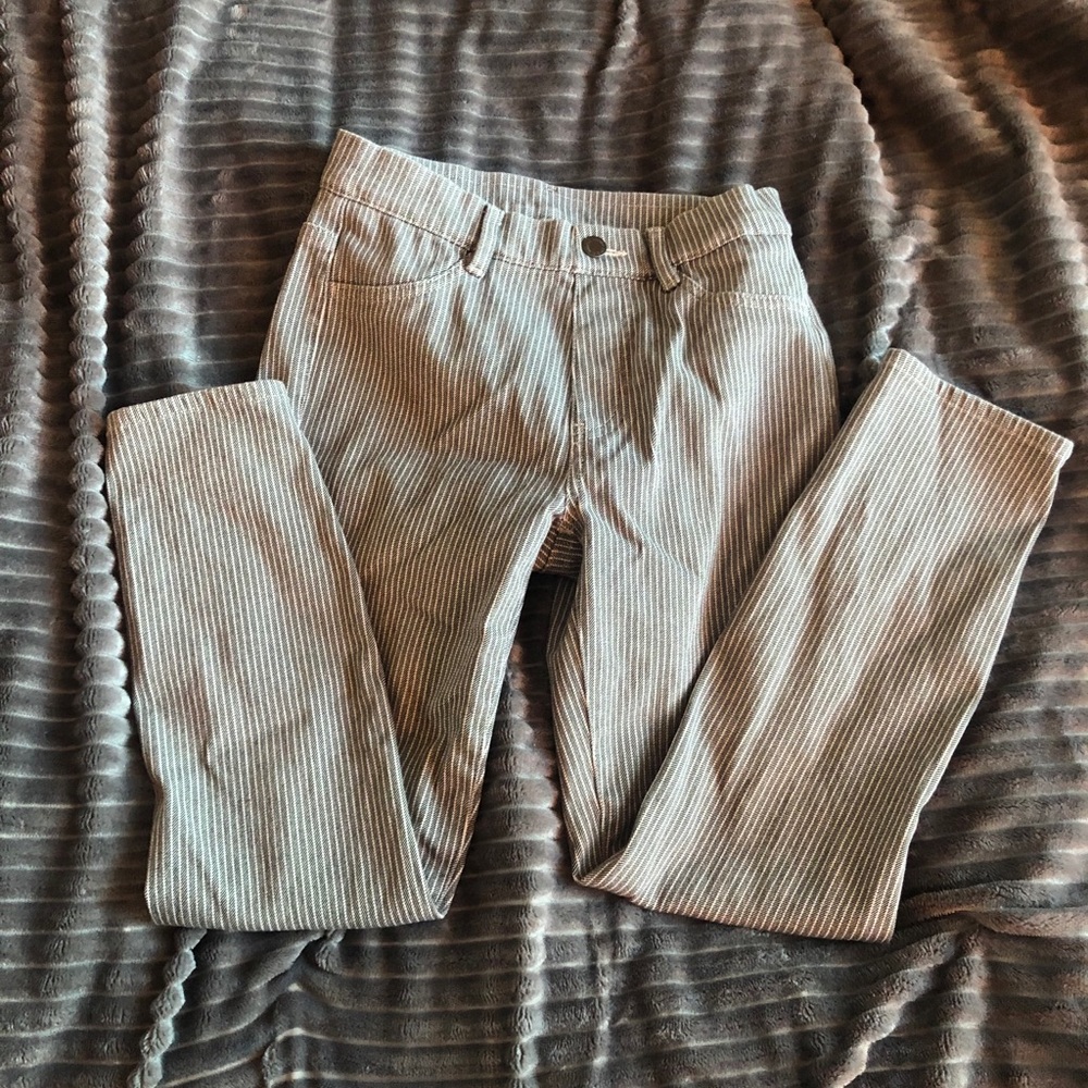 White Striped Uniqlo Stretchy Jeans
